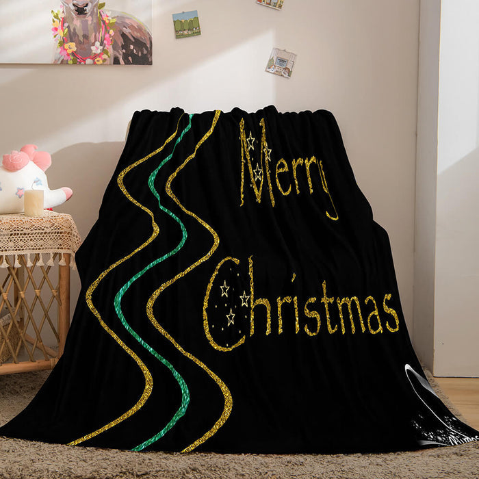 Merry Christmas Flannel Blanket Throw Blanket Comforter Bed Sets - EBuycos