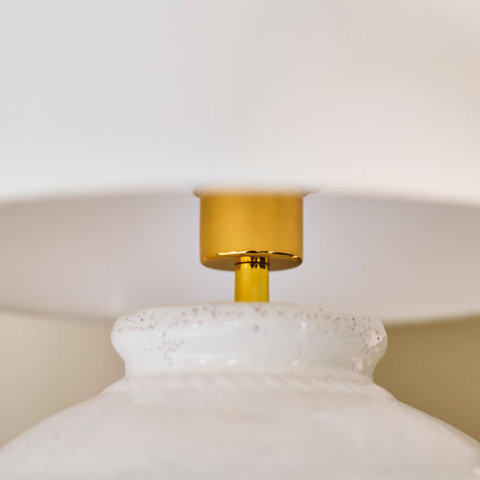 Merton Ceramic Lamp with Coningsby White Shade - 40cm - Laura James
