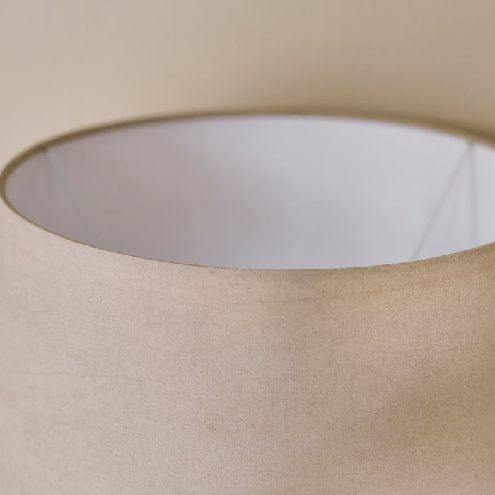 Merton Ceramic Lamp Base with Coningsby Taupe Shade - 40cm - Laura James