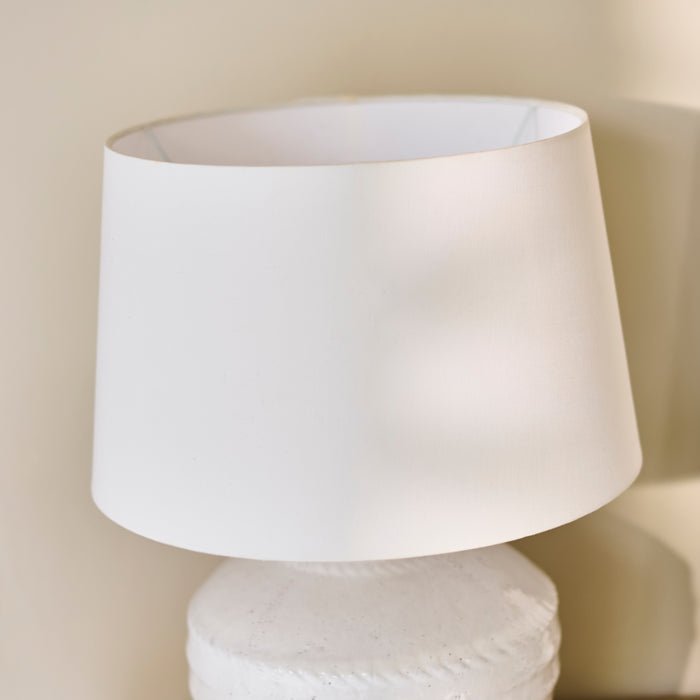 Merton Ceramic Lamp with Coningsby White Shade - 40cm - Laura James