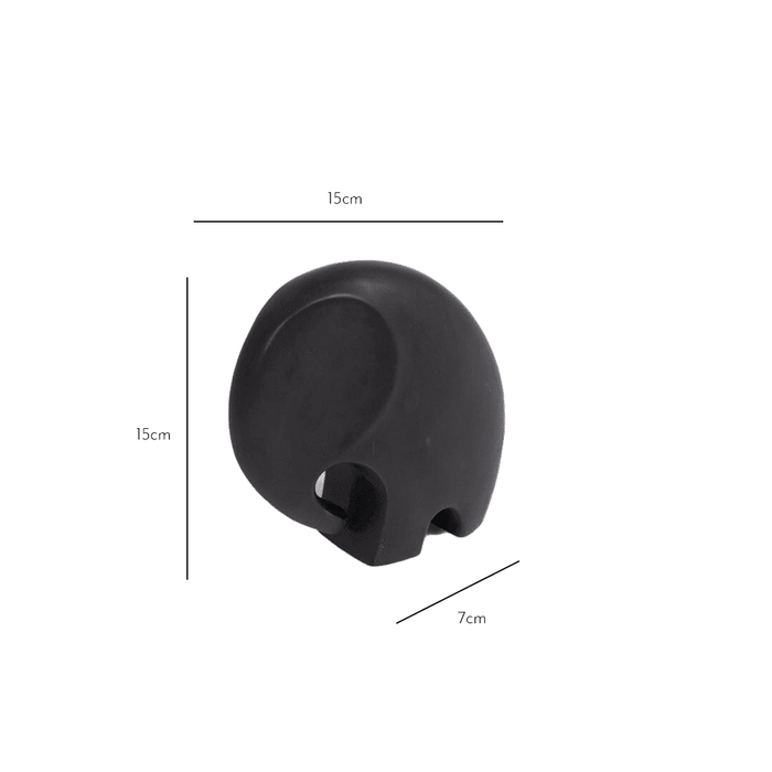 Meru 15cm Ceramic Elephant Ornament - Black