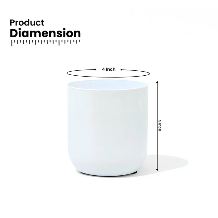 Metallic Miniature Planter (White - Pack of 2) Metal Planter Urban Plant