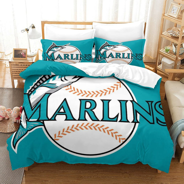 Miami Marlins Bedding Set Quilt Cover Without Filler