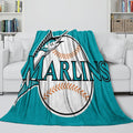 Miami Marlins Blanket Flannel Throw Room Decoration