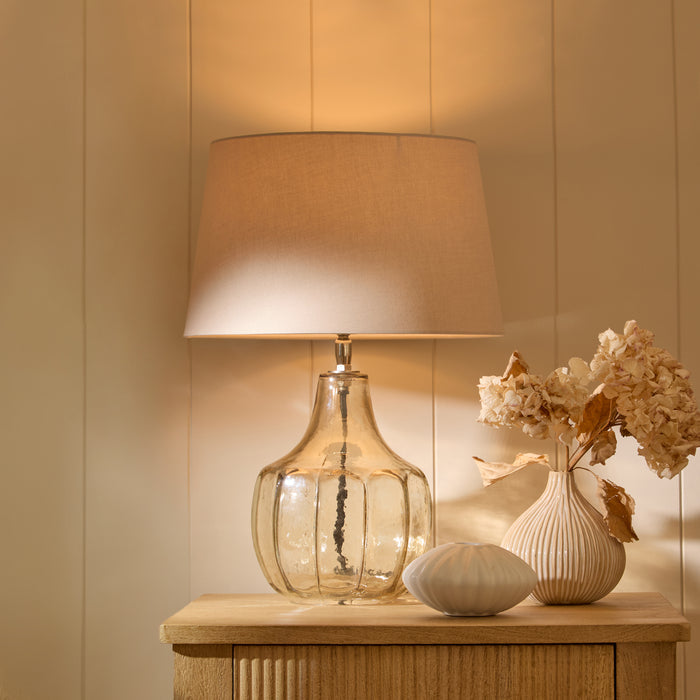 Midford 22cm Glass Table Lamp Base - Champagne - Laura James