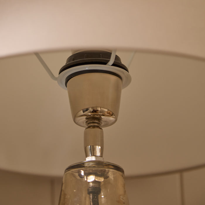 Midford Glass Lamp with Coningsby Taupe Shade - 30cm - Laura James