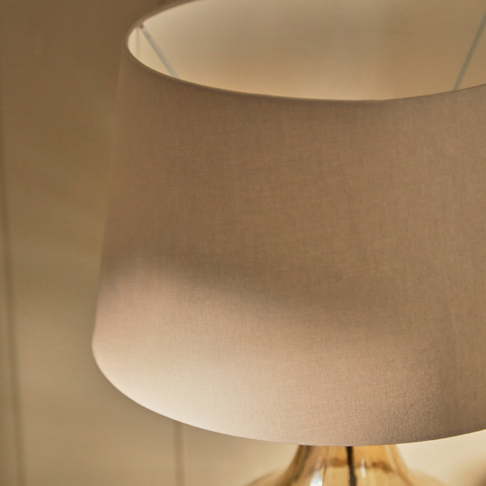 Midford Glass Lamp with Coningsby Taupe Shade - 30cm - Laura James