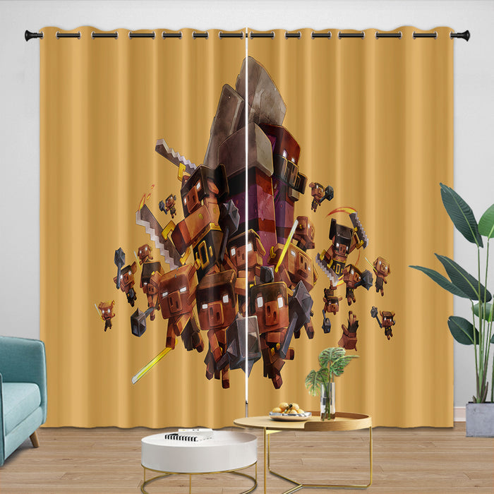 Minecraft Legends Curtains Blackout Window Drapes Room Decoration