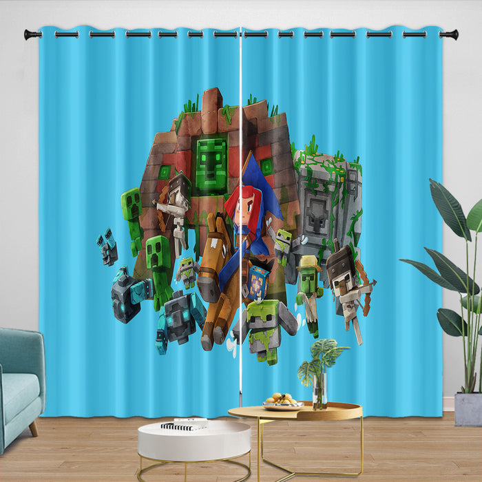 Minecraft Legends Curtains Blackout Window Drapes Room Decoration