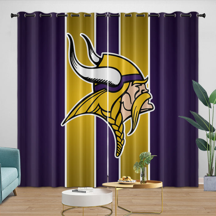 Minnesota Vikings Curtains Blackout Window Drapes Room Decoration