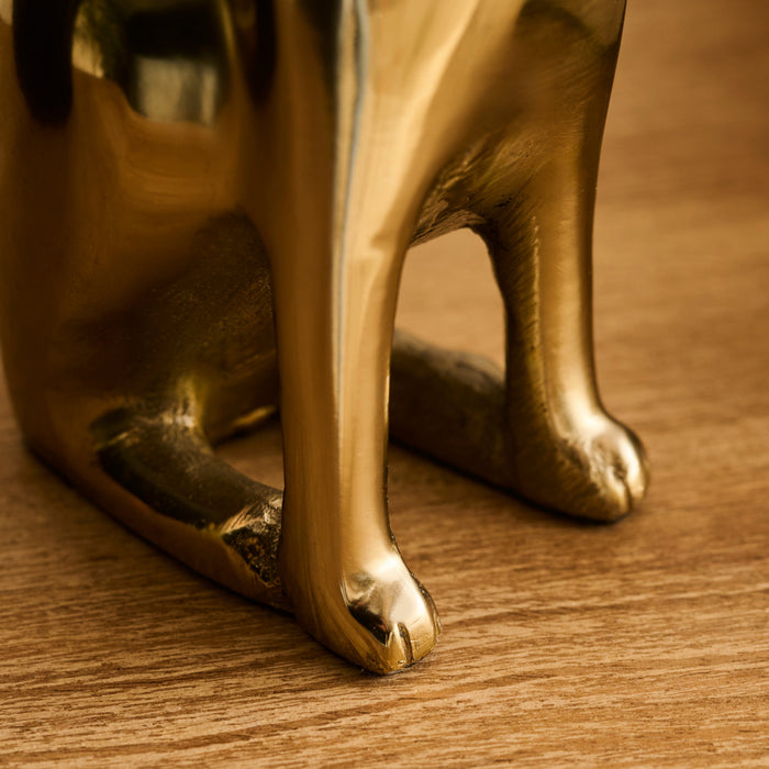 Nakuru 21cm Metal Leopard Ornament - Gold - Laura James