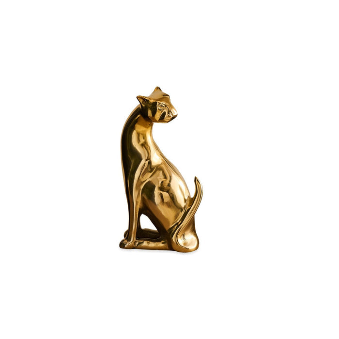 Nakuru 21cm Metal Leopard Ornament - Gold - Laura James