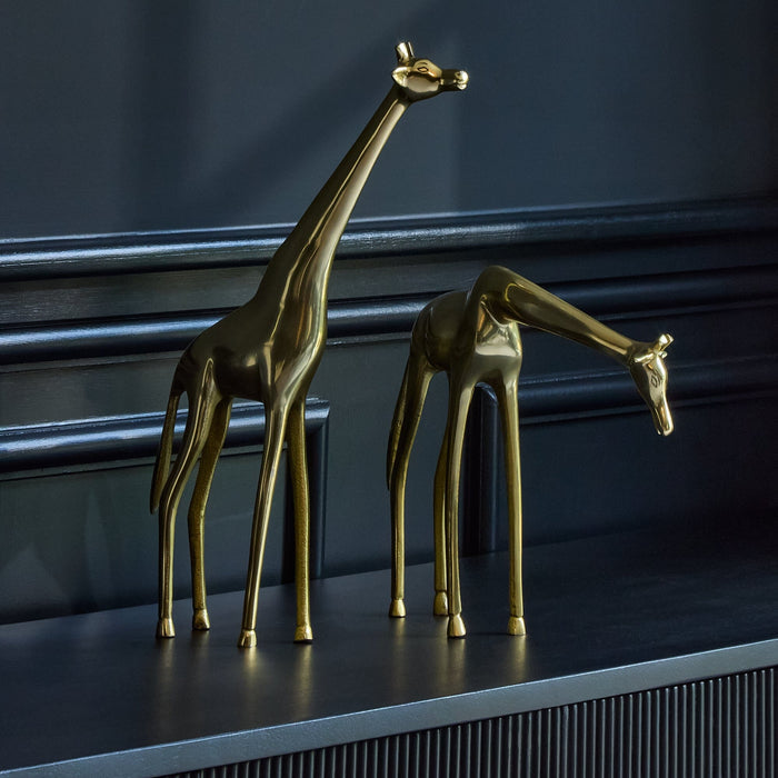 Nakuru Resting Metal Giraffe Ornament - Gold