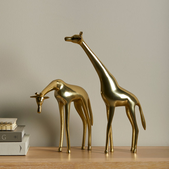 Nakuru Resting Metal Giraffe Ornament - Gold