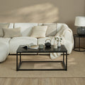 Nara Black Marble Coffee Table - Black Frame