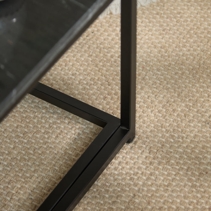 Nara Black Marble Coffee Table - Black Frame
