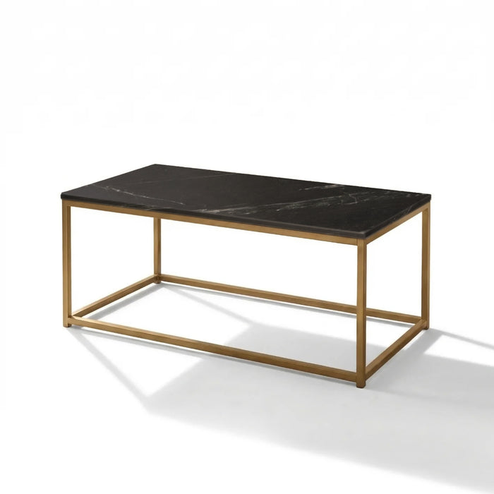 Nara Black Marble Coffee Table - Gold Frame - Laura James