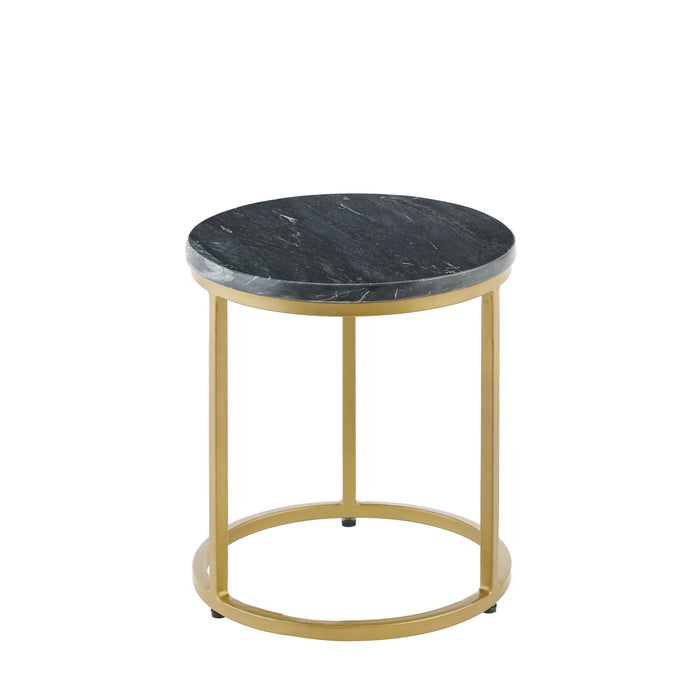 Black Marble Round Nesting Side Tables - Laura James