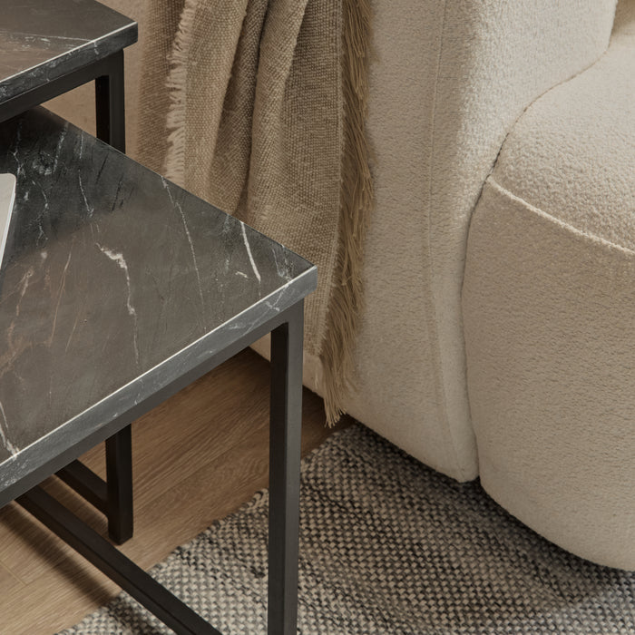 Nesting Black Marble Square Coffee Table