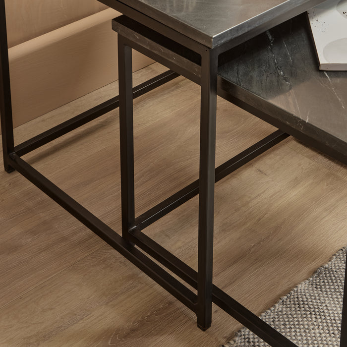 Nesting Black Marble Square Coffee Table - Laura James
