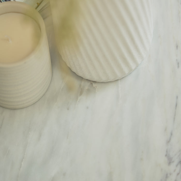 Nara White Marble Coffee Table - Black Frame - Laura James