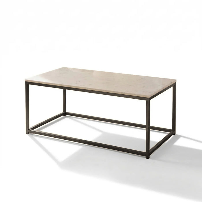 Nara White Marble Coffee Table - Black Frame - Laura James
