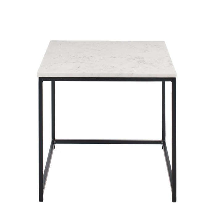 White Marble Square Coffee Table - Laura James