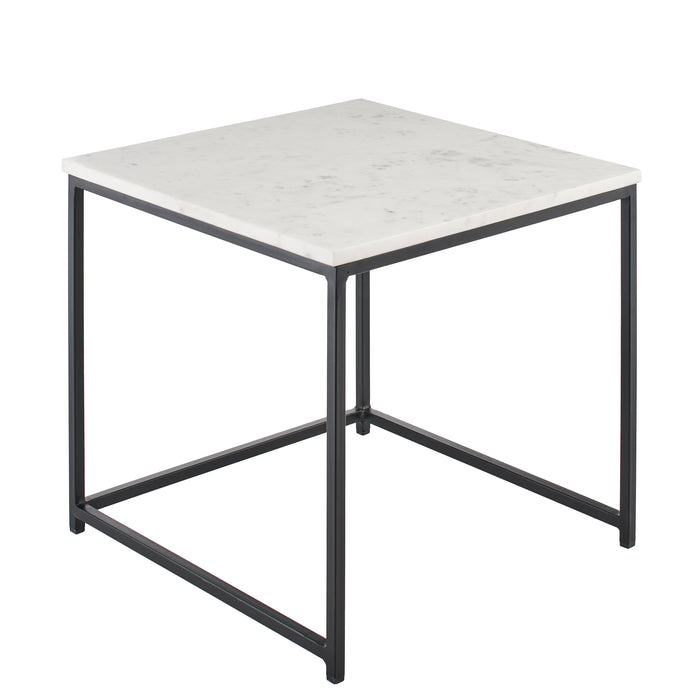 White Marble Square Coffee Table - Laura James