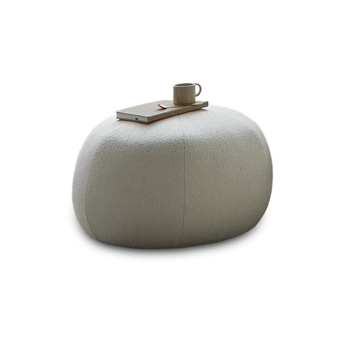 Nathalia Round Footstool - Boucle - Laura James