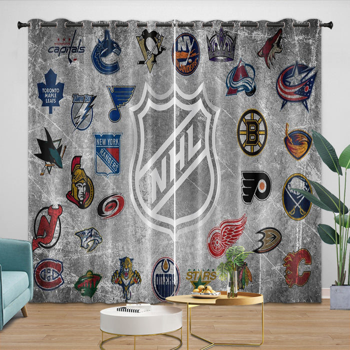 National Hockey League NHL Curtains Blackout Window Drapes Room Decoration