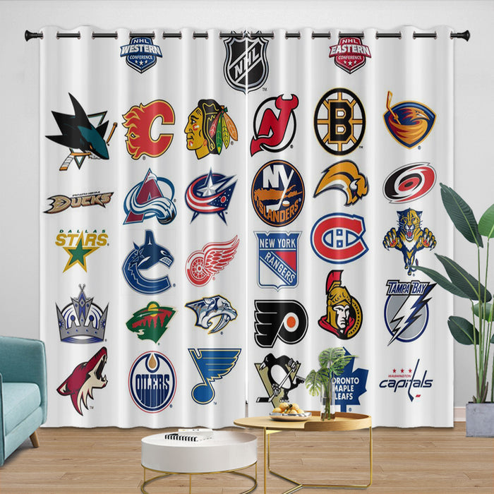 National Hockey League NHL Curtains Blackout Window Drapes Room Decoration