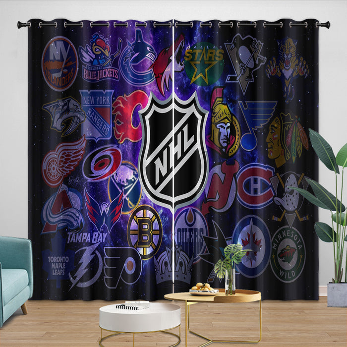 National Hockey League NHL Curtains Blackout Window Drapes Room Decoration