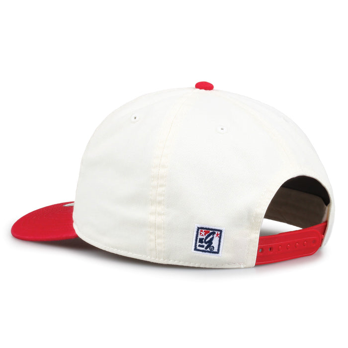 NC State Original Bar snapback hat showing adjustable snap closure and The Game logo, rear view