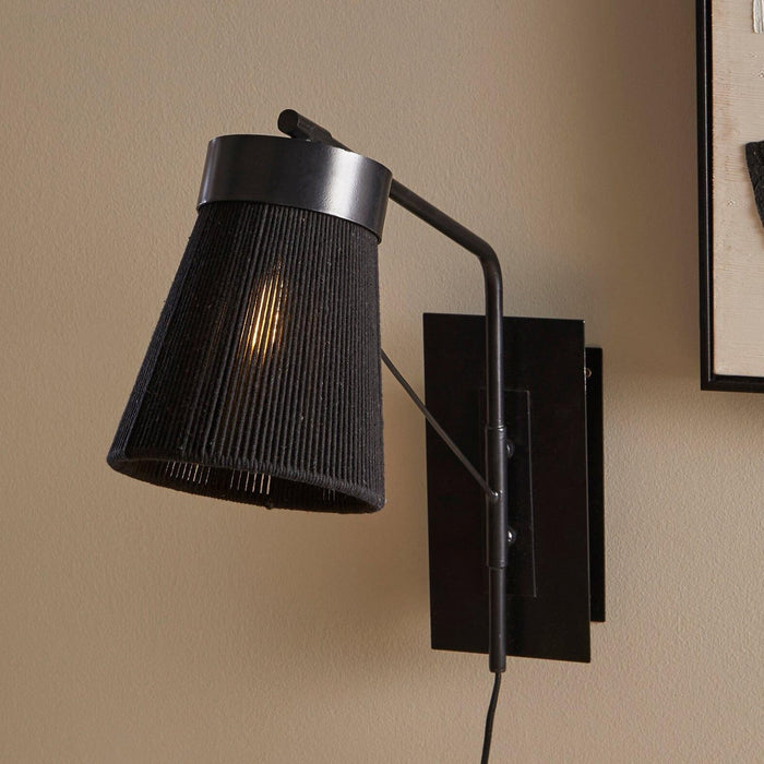 Neri Black Cotton String Wall Light - Laura James