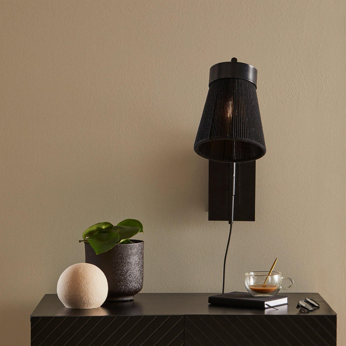Neri Black Cotton String Wall Light - Laura James