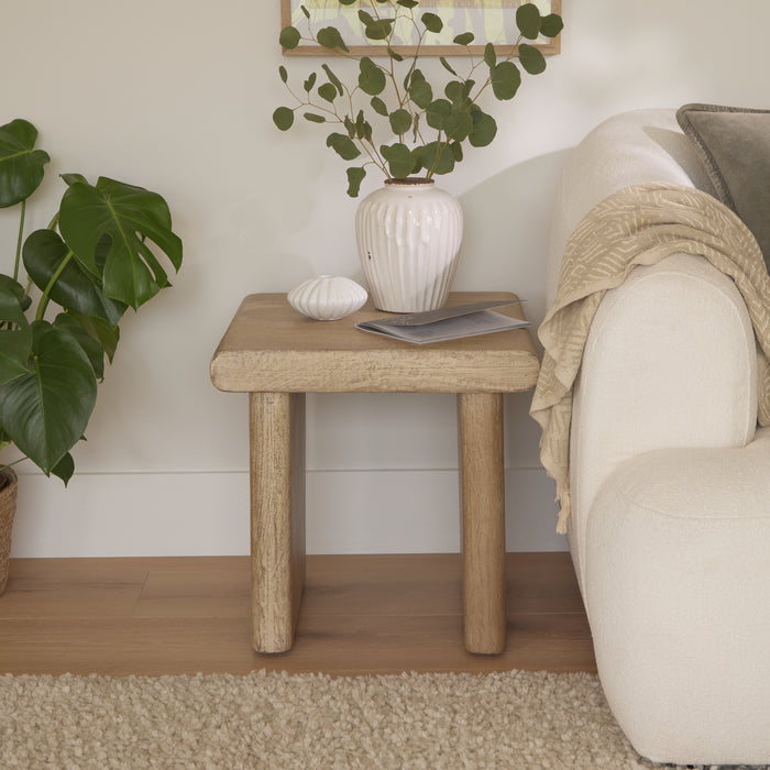 Nevaeh Side Table - Chalked Mango Wood - Laura James