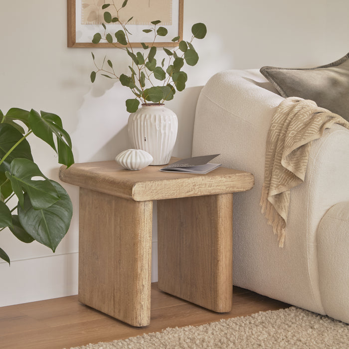 Nevaeh Side Table - Chalked Mango Wood - Laura James