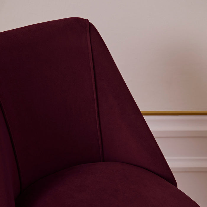 Freya Burgundy Red Dining Chair - Set of 2 - Black Oak Legs - Laura James