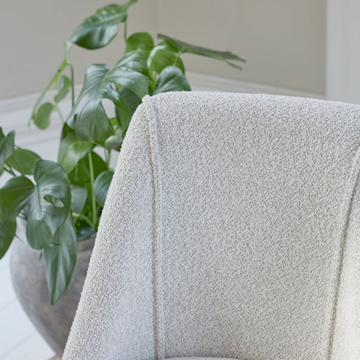 Freya Oat Boucle Dining Chairs - Set of 2 - Whitewash Oak Legs - Laura James
