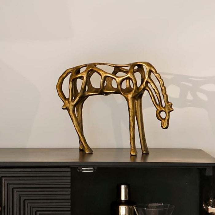 Newbury 25cm Metal Horse Ornament - Gold