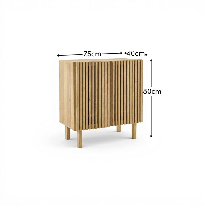 Nia 2 Door Small Sideboard - Seasoned Oak - Laura James