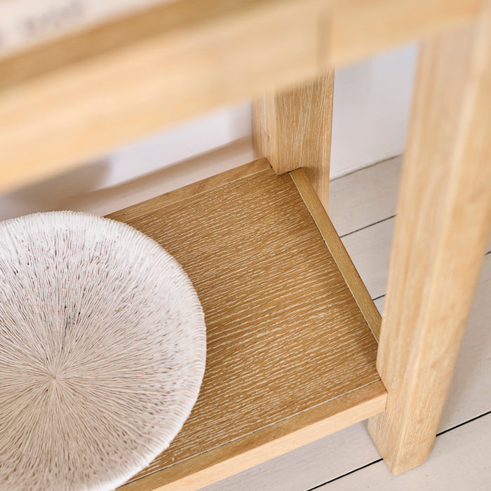 Noah Whitewash Oak 1 Drawer Console Table - Laura James