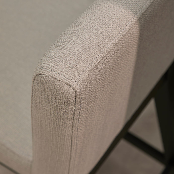 Nolan Fawn Linen Bar Stool - Black Oak Legs - Laura James