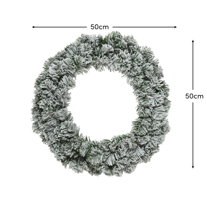 Norrbo 50cm Frosted Christmas Wreath - Laura James