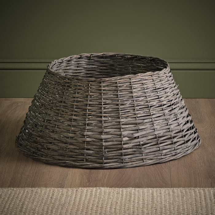 Norrland 57cm Tree Skirt - Grey Wash Rattan - Laura James