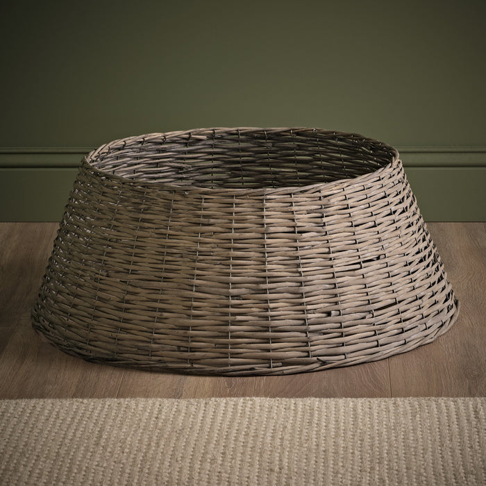 Norrland 70cm Tree Skirt - Grey Wash Rattan - Laura James