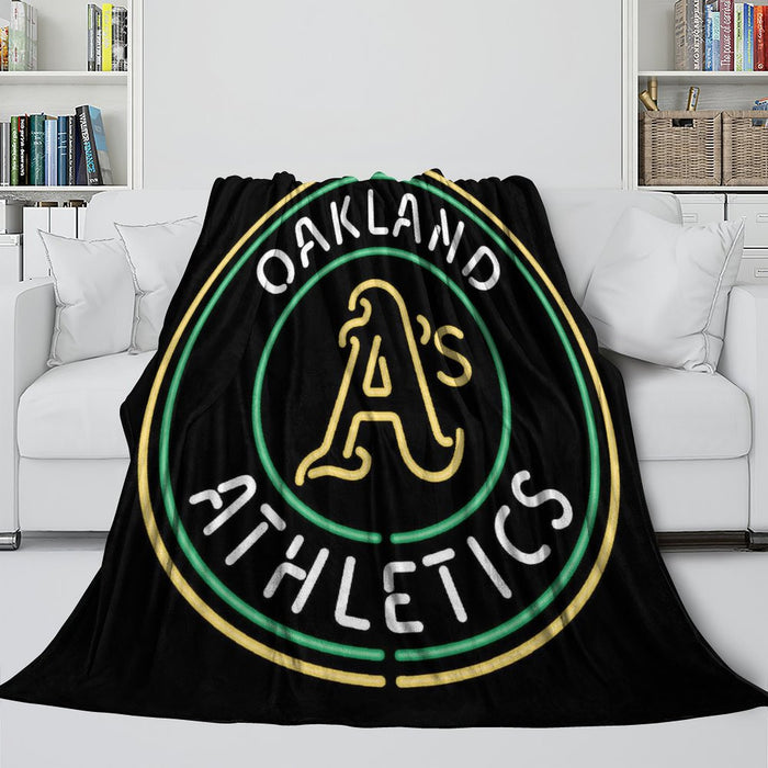 Oakland Athletics Blanket Flannel Throw Room Decoration
