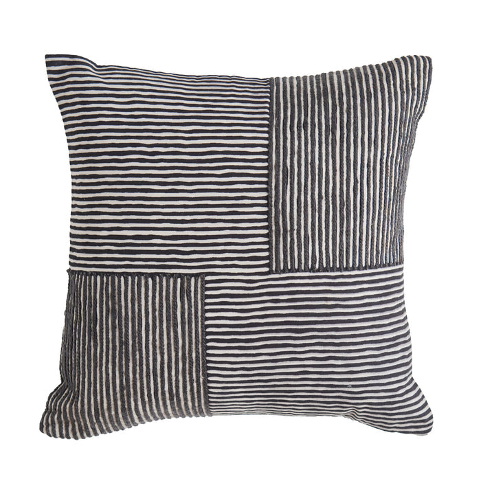 Odisha 45x45cm Striped Cushion Cover - Black - Laura James