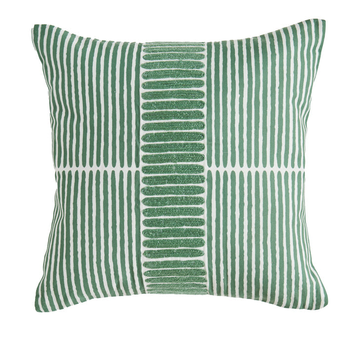 Odisha 45x45cm Striped Cushion Cover - Olive - Laura James