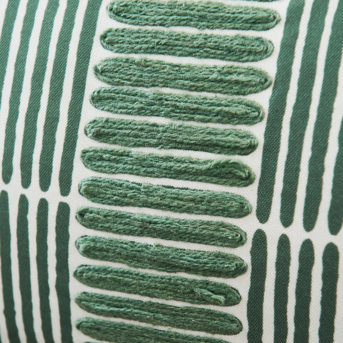 Odisha 45x45cm Striped Cushion Cover - Olive - Laura James